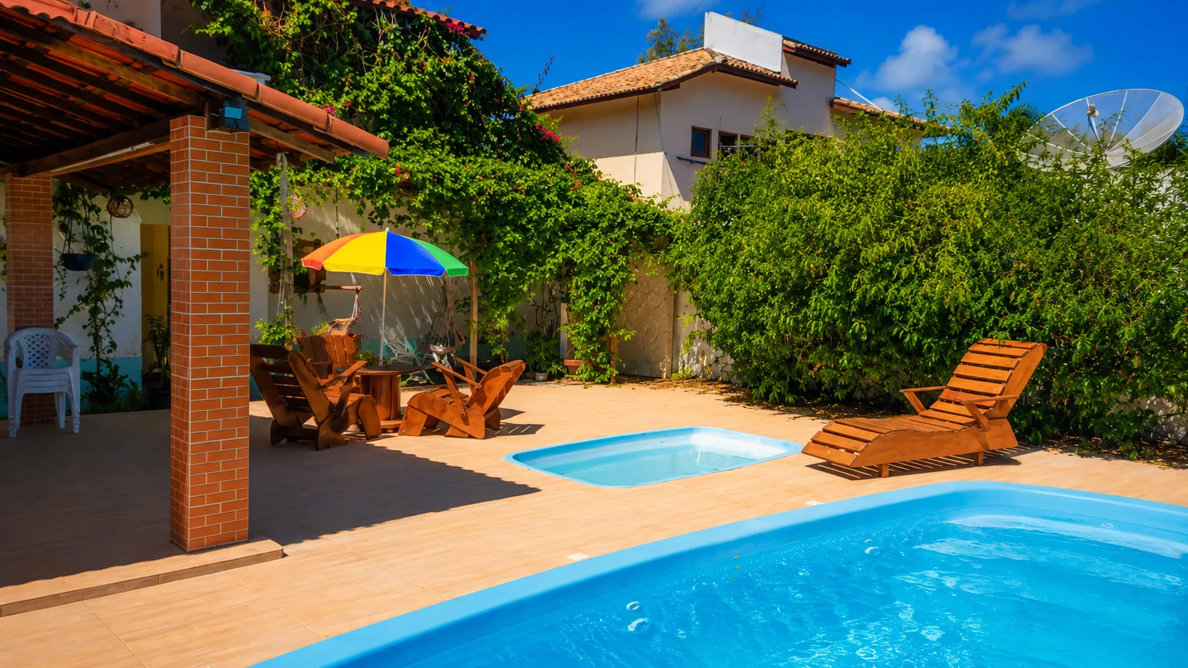 Piscina e área de lazer do Residencial Mar da Galileia